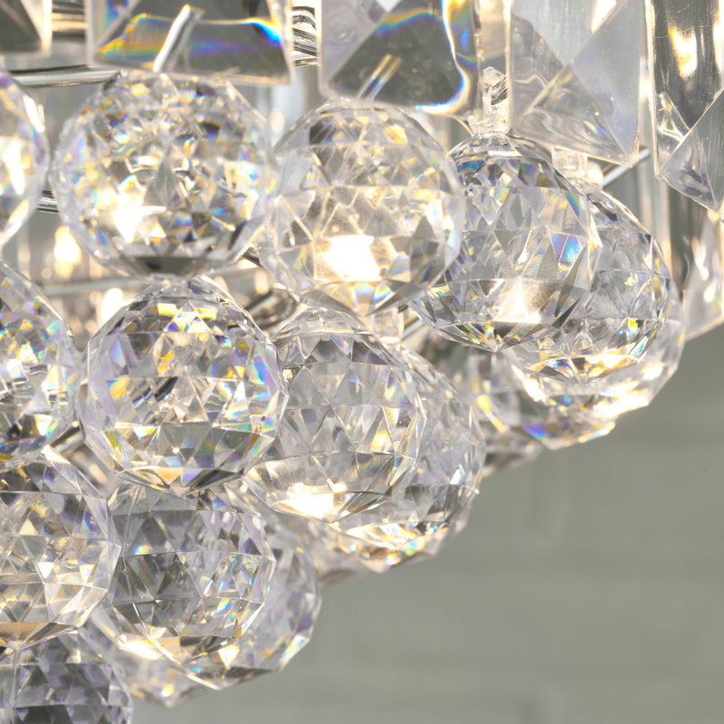 Kacey Crystal Chandelier, Chrome, 30.5cm H x 38 cm W x 38 cm D, 3