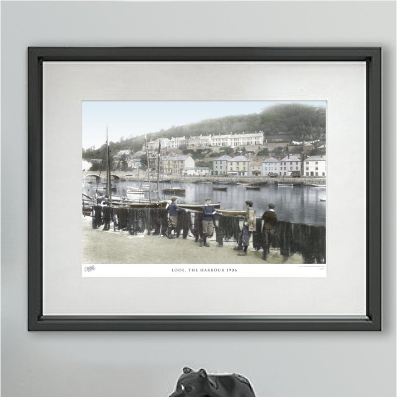 Looe, The Harbour 1906 - Single Picture Frame Print, 45cm H x 60cm W x 2.3cm D