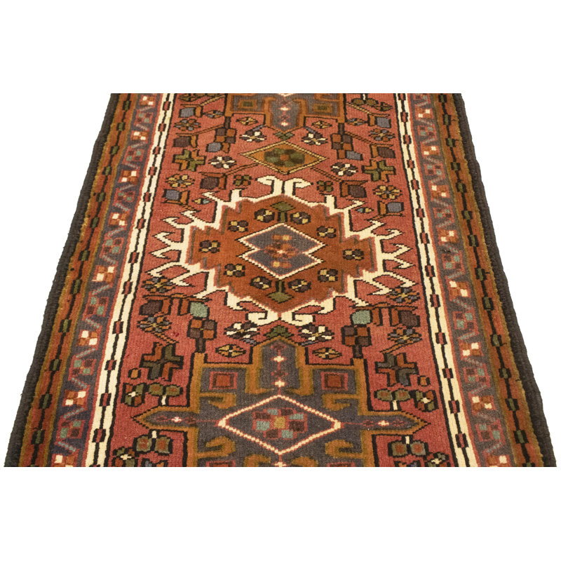 Tapis oriental rouge tribal 2 x 6 Sukey One-of-a-Kind Sukey