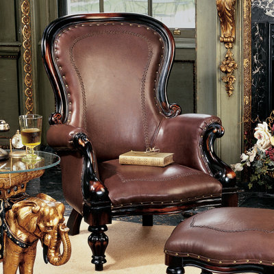 Fauteuil victorien en similicuir