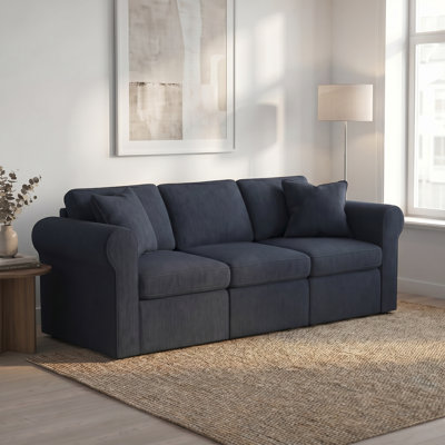Lockheart 3 Seater Sofa Blue 24 Roll Arm