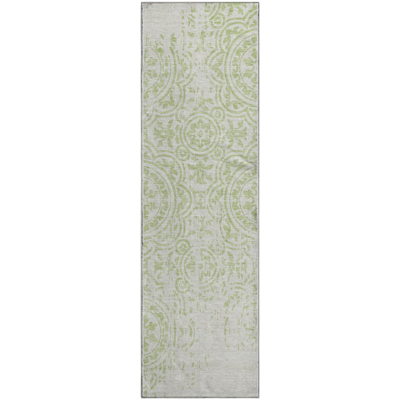 Premium Machine Washable Prisco Aloe Rug, Runner 2'3" x 7'6"