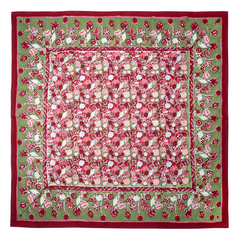 Nappe Leston, Rouge / Vert, 71 po x 71 po carré