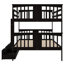 Lit superposé double au-dessus de double avec tiroirs et échelle pour les meubles de chambre à coucher, de chambre d'amis-105708051
