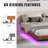 Floating Bed Frame With LED Lights, Metal Bed Frame,  Underbed Storage, No Box Spring Needed-2119709697-2119709698