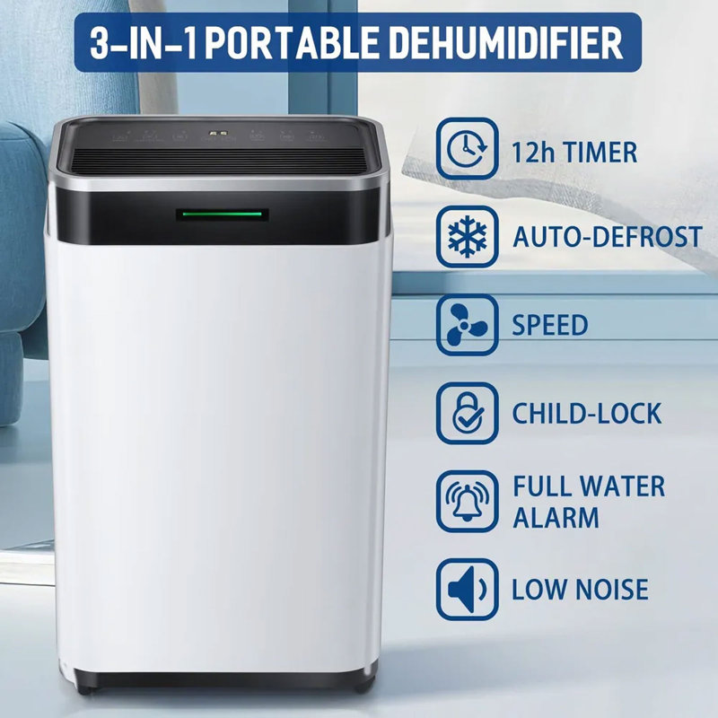 R.W.FLAME 45 Pints Console Dehumidifier for Rooms up to 2750 Cubic Feet with Remote Included