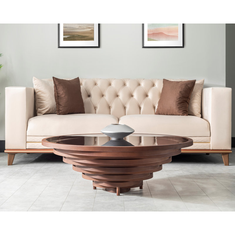 Anjulie Glass Top Single Coffee Table