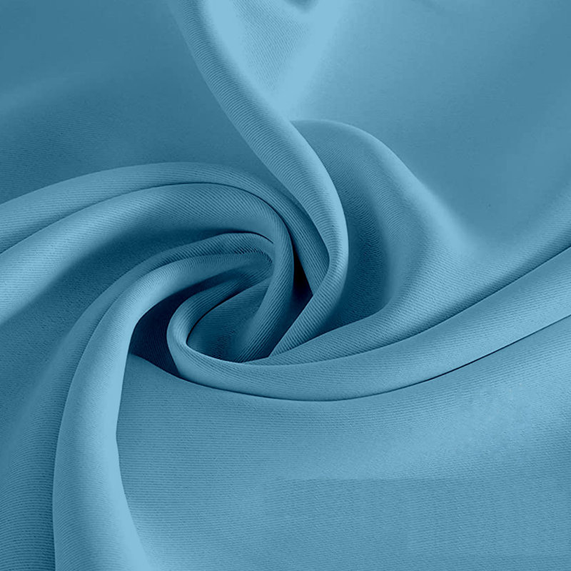 Single Curtain Solid Room Darkening Thermal Grommet, 46" W X 84" L, Light Blue