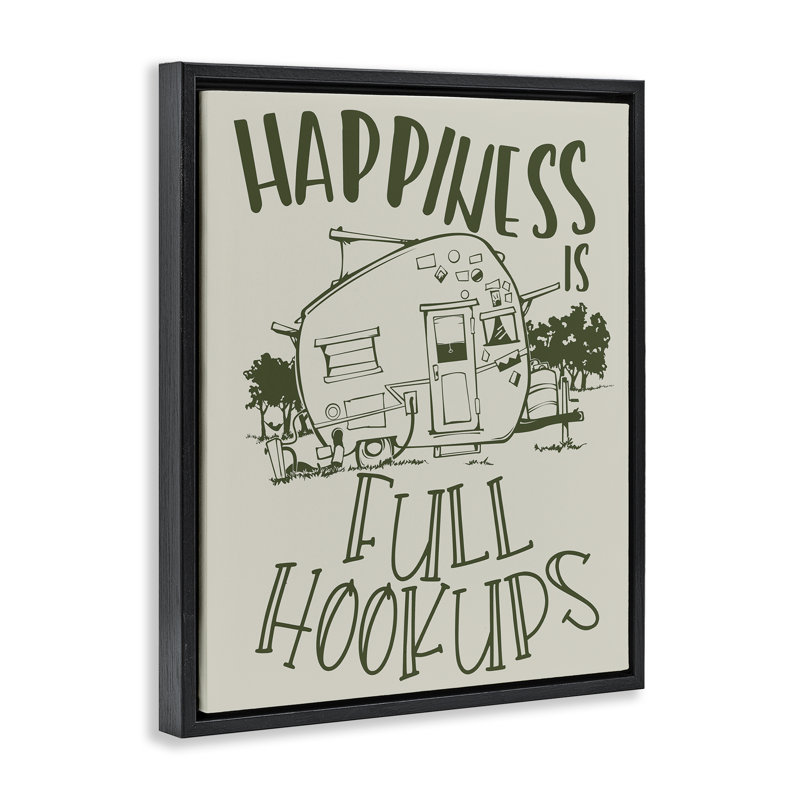 «Full Hookups Camping», art mural sur toile flottante par Steve Vanderbosch, Cadre flottant noir de jais, H 21 po x l 17 po