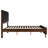 Contemporary Queen Platform Bed In Dark Walnut, Featuring Rounded Corners And Tapered Legs, Fabric For A Classic Bedroom Decor Walnut Size With High - Back Side Panels, Upholstery Comfort, Low-1544948421