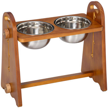 MAINEVENT Modern Farmhouse Dog Bowl Stand, Dog Bowls Elevated Dog Food Stand, Raised Dog Bowls for Medium Dogs, Dog Food Bowls Elevated Dog Bowl Stand