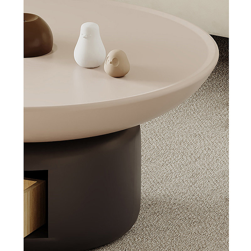 Table basse ronde de style crème