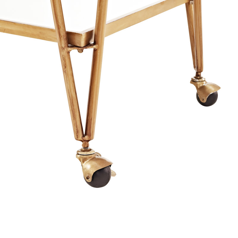 Metal Bar Cart, Rustic Gold