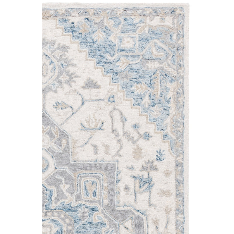 Tapis oriental en laine et coton touffeté à la main Cremont, Rectangulaire 8 pi x 10 pi
