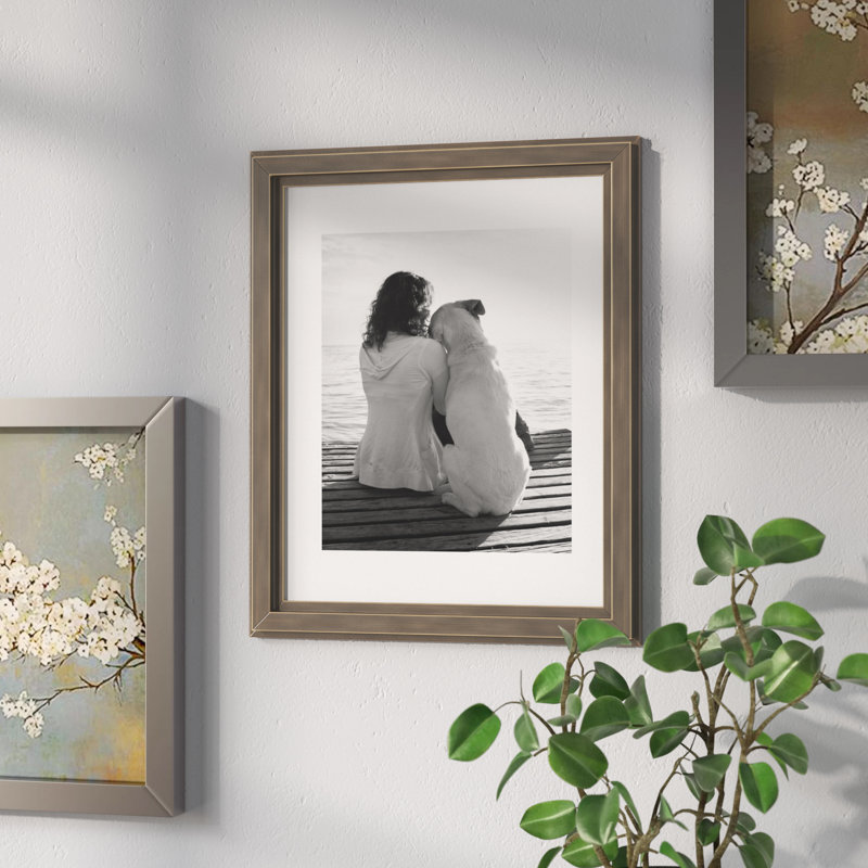 Cadre 6 photos simple en bois mat Loven, Gris, 8 po x 10 po
