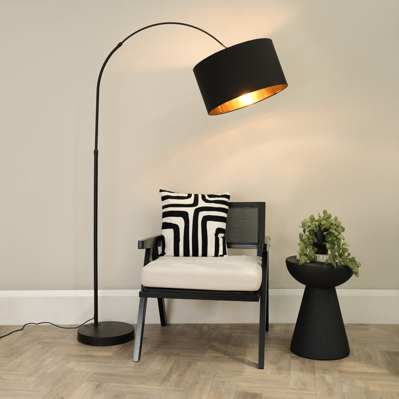 Rinnah 180cm Matte Traditional Floor Lamp, Black