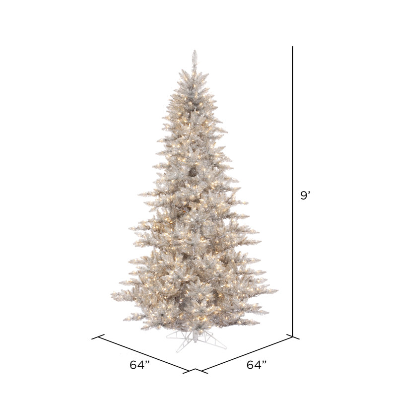 Tinsel Silver Fir Artificial Christmas Tree, 9' H
