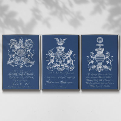 " Heraldry On Navy I " 3 - Pieces