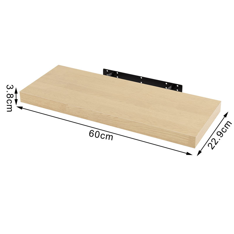 Derrance Floating Shelf, Light Oak Rustic, 3.8cm H x 60cm W x 22.9cm D 