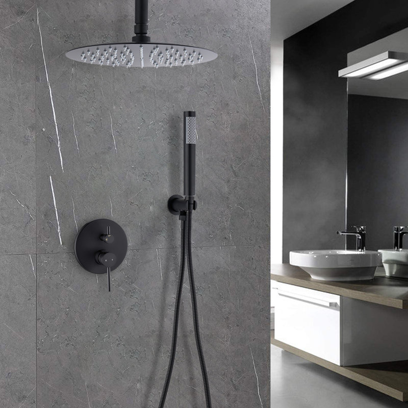 Ceiling Mount Round Shower Combo Set