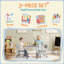 AIYAPLAY 3 Pcs Height Adjustable Kids Table and Chair Set for Playroom-1318467650