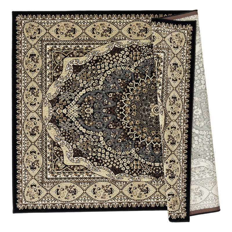 Tapis oriental noir / beige Ellowyn, Rectangle 3 pi 9 po x 5 pi 9 po