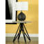 Table de bout ronde en ciment et bronze industriel Hadi