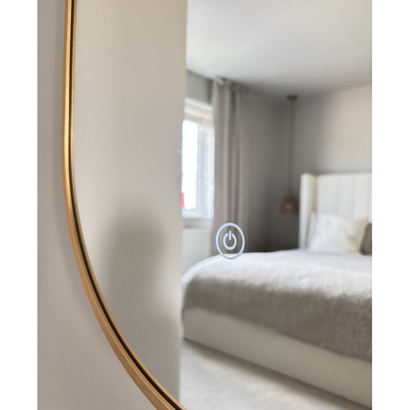 Delmarie Metal Oval Mirror