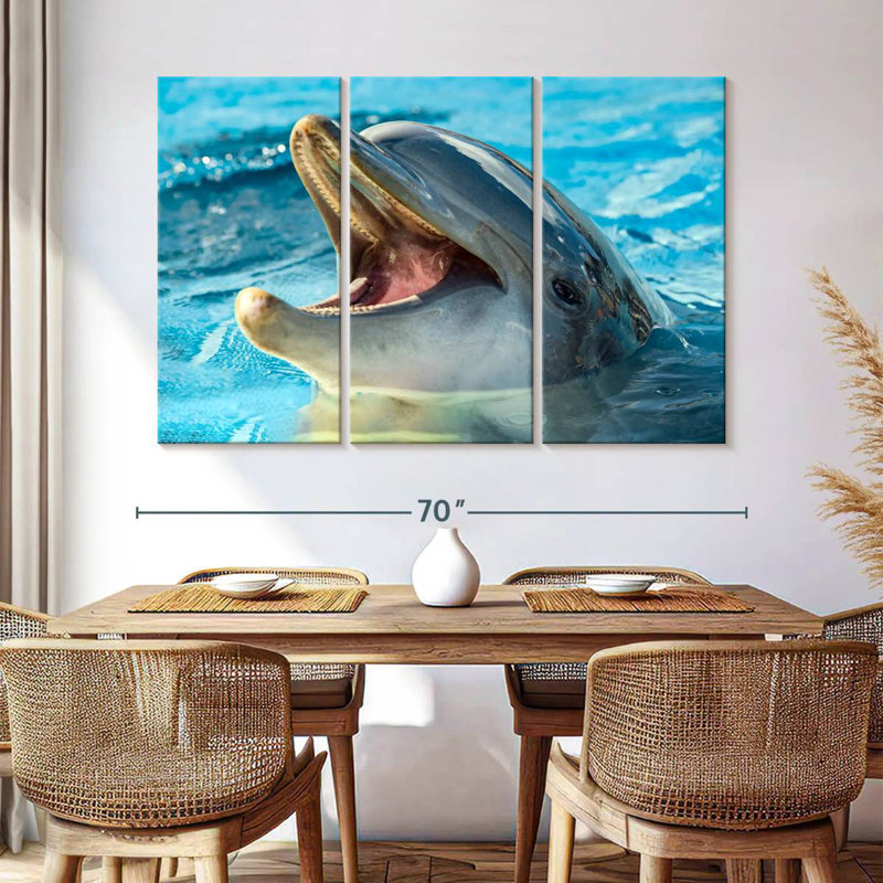 Brampt Smiling Playful Dolphin, 42" H x 65" W