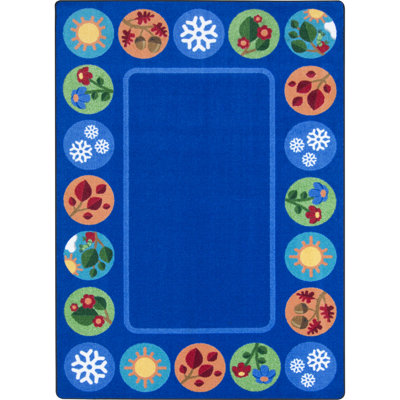 Tapis bleu touffeté Sit Around the Seasons