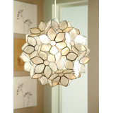 Capiz 30cm H x 30cm W Metal Novelty Pendant Shade ( Screw On ) in White