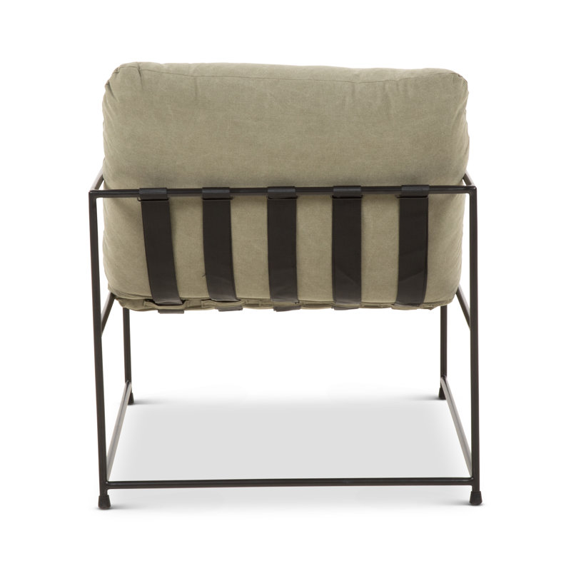 Danita Armchair, Washed Green Performance Canvas