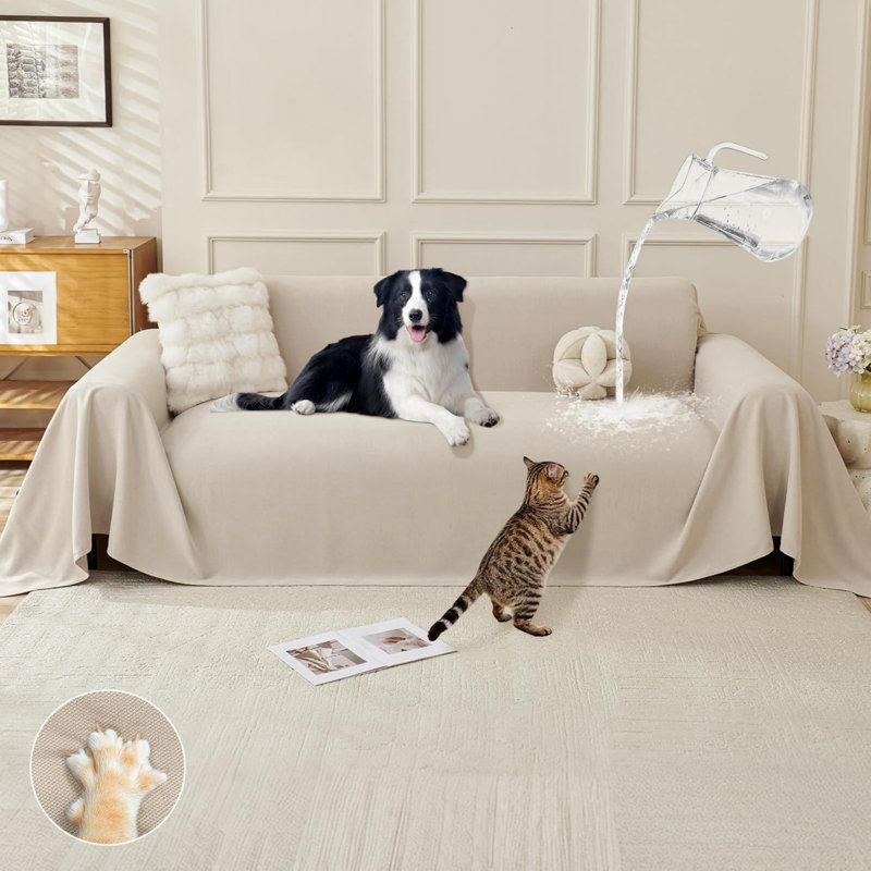 Chenille Box Cushion Sofa Slipcover