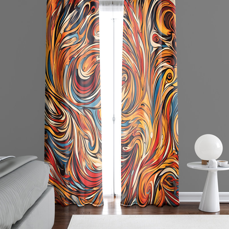 Paire de rideaux semi-transparents en polyester Charmayne, L 20 po x L 61 po