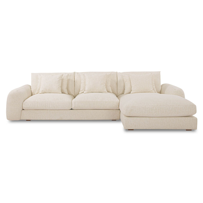Berga Chaise Sectional, Right Hand Facing, Pebble Polyester