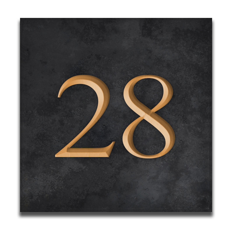 Velia 17.78cm H Stone House Number, Gold, 28
