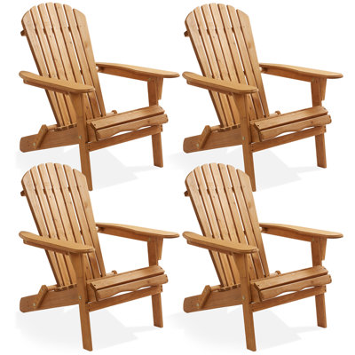  Solid Wood Folding Adirondack Chair