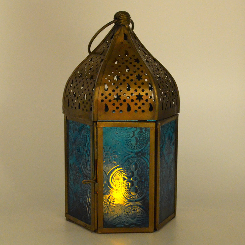 2 Piece Metal Tabletop Lantern Set