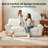 83" Modern Soft Corduroy Sofa Boneless Loveseat Couch with Rolled Arms & Piping Detail for Living Room, Comfy Cloud Couch, White Sofa-1081241412