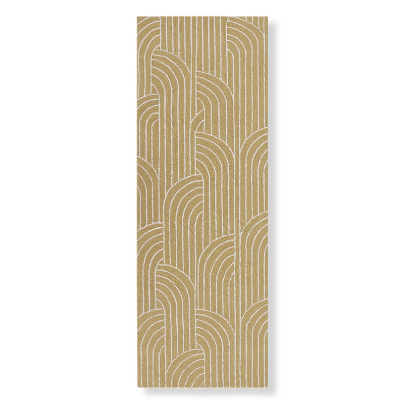 Deco Geometric Area Rug in Honey, Runner 2'6" x 12'