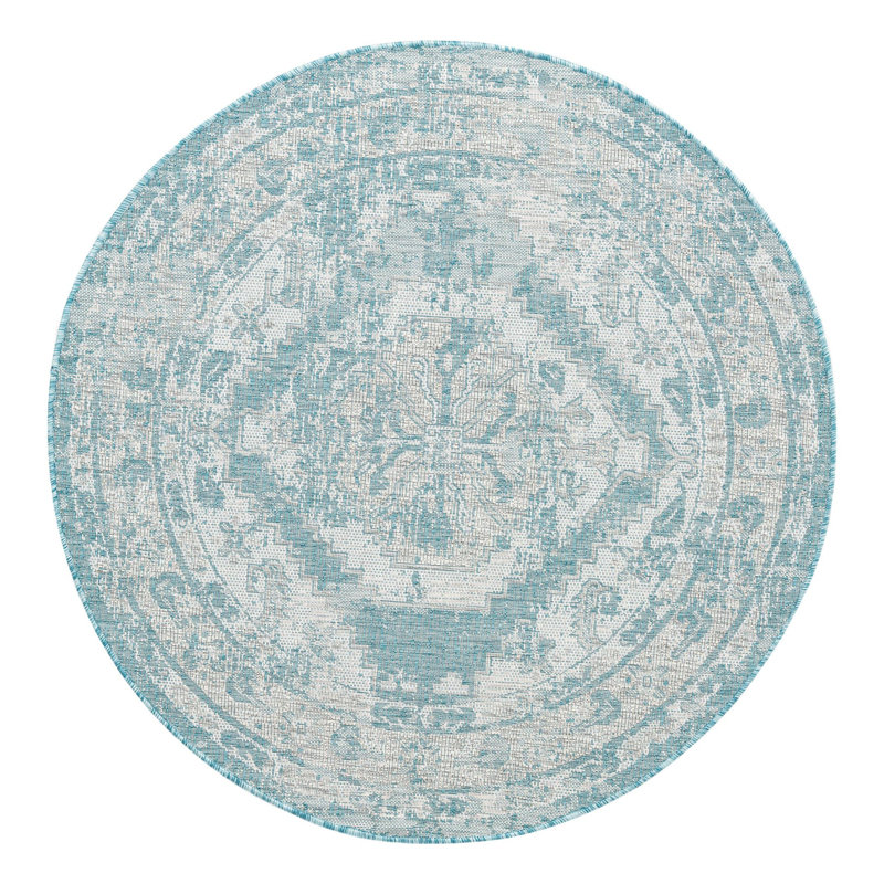 Oriental Indoor / Outdoor Rug, Round 5'3"