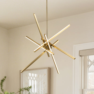 6-Light Dimmable LED Linear Chandelier