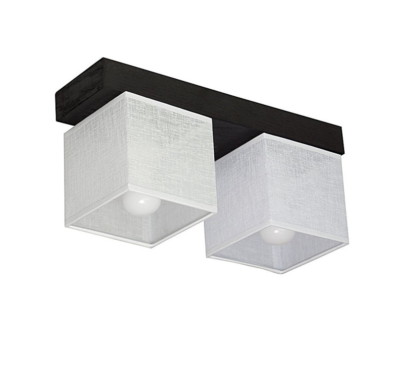 Partee Semi Flush Mount, Teak, Transparent white