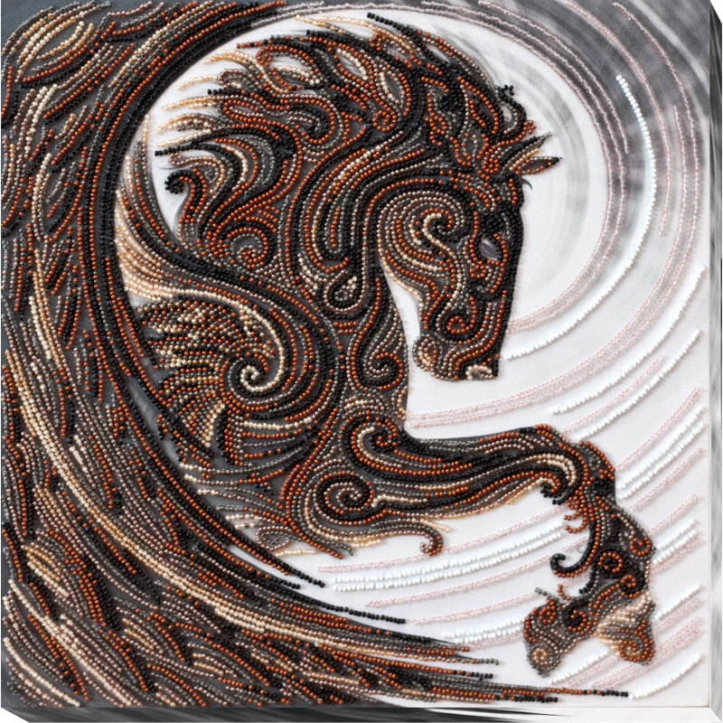  Bead Embroidery Kit - Black Pegasus