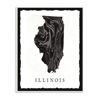« marbleed paper illinois state silhouette », impression