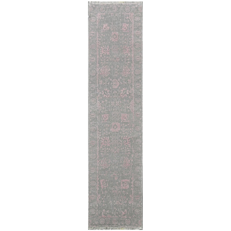 One-of-a-Kind Runner 2'6" x 10'1" Area Rug in Silver/Pink