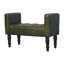 Banc de chambre en cuir vert noyer