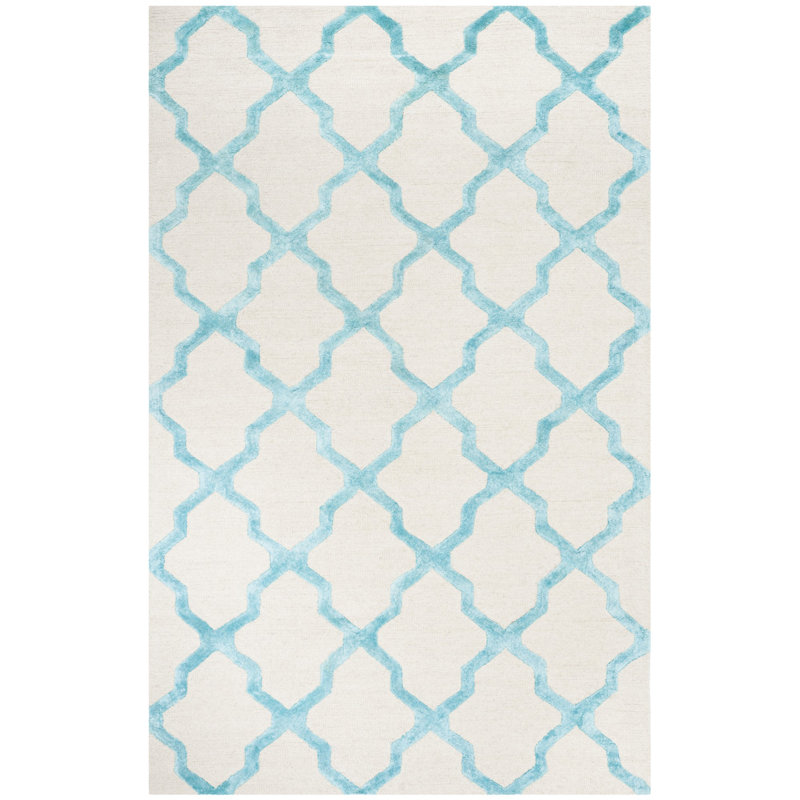Cambridge Hand Tufted Wool, Viscose Geometric Rug, Rectangle 6' x 9'