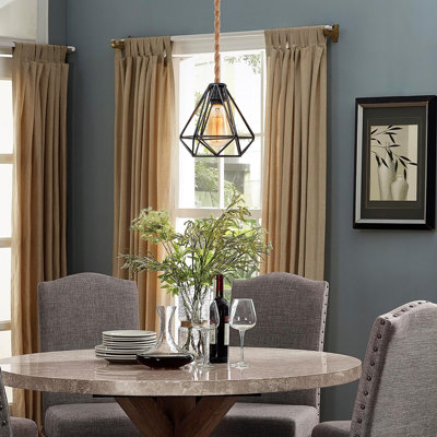 Pendant Light Cord Kit Hemp Rope With Dimmer, Vintage Hanging Lighting Cord(Shade Not included)