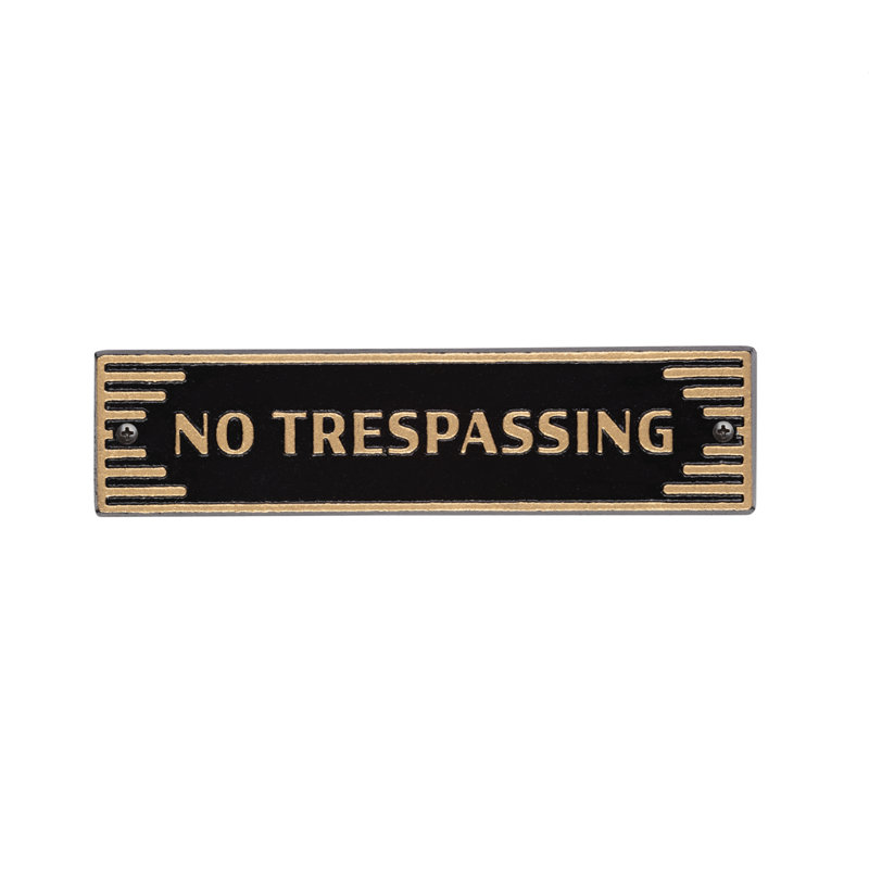 Plaque de porte de style art déco - Pas d'intrusion